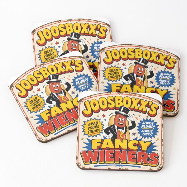 Item preview, Joosboxx's Fancy Wieners - Retro 1950s Diner Sign - Vintage Hot Dog Mascot designed and sold by JBX Design.