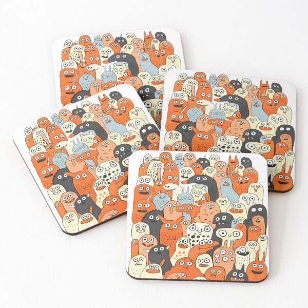 Item preview, Quirky Monster Crowd - Minimalist Doodle Art designed and sold by LumePrint.