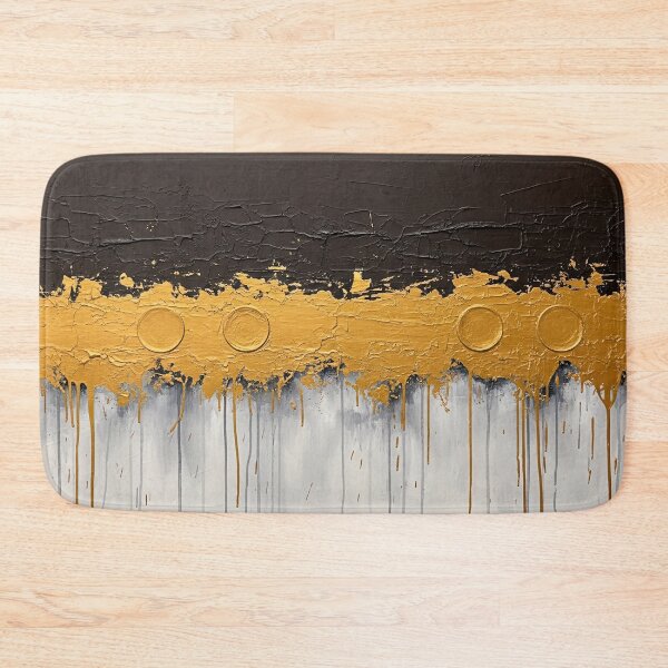 Item preview, Abstract Black Gold Texture Drip Painting designed and sold by PixorStudio.