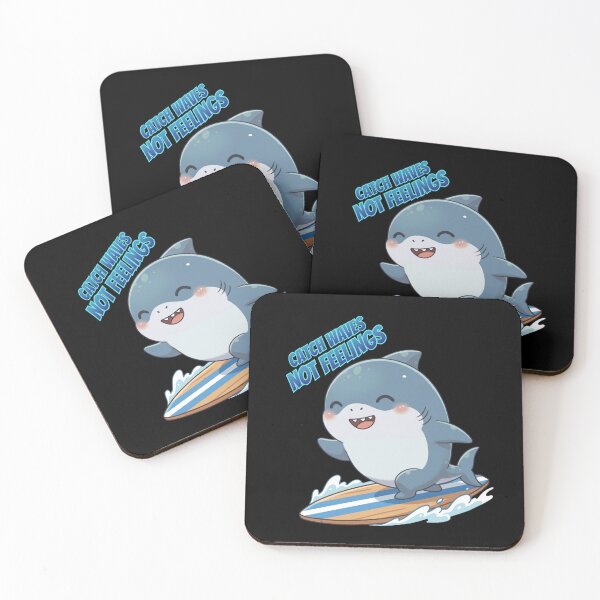 Item preview, Catch Waves Not Feelings Shark designed and sold by Nature's Chibis.