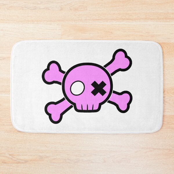 Item preview, Pink Emo Punk Cartoon Skull Crossbones designed and sold by MIMIWIWI.