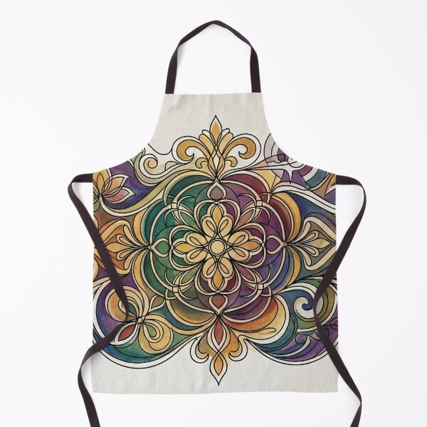 Aperçu de l'œuvre Motif de mandala orné à l'aquarelle créée et vendue par PixorStudio.
