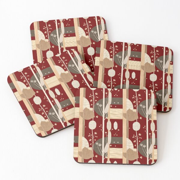Item preview, Modern Diagonal Line Pattern with Minimalist Botanical Accents designed and sold by semenol.