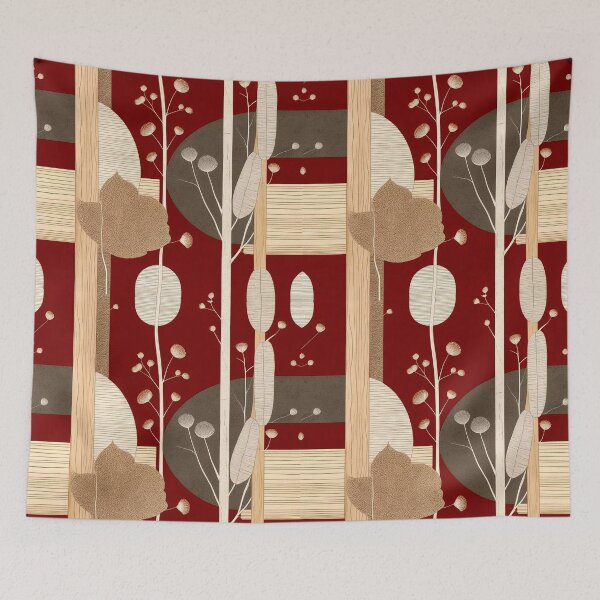 Item preview, Modern Diagonal Line Pattern with Minimalist Botanical Accents designed and sold by semenol.