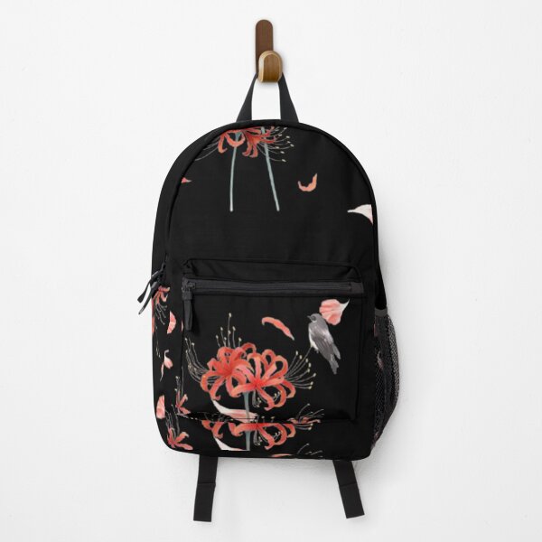 Item preview, red spider lily birds resting flowers designed and sold by Icarios.