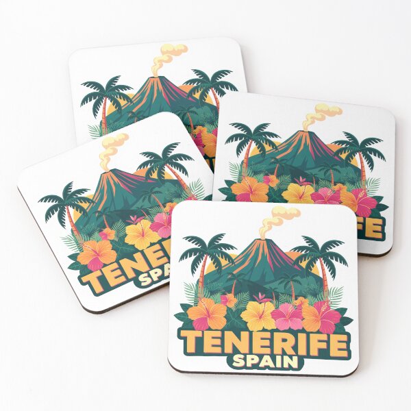 Item preview, Vintage Tenerife Spain Mount Teide Volcano & Tropical Hibiscus  designed and sold by RedVista.