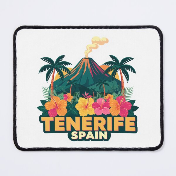 Item preview, Vintage Tenerife Spain Mount Teide Volcano & Tropical Hibiscus designed and sold by RedVista.