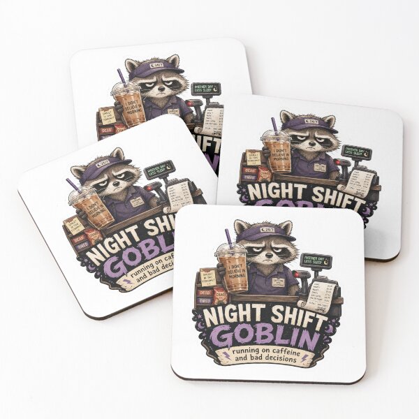 Item preview, Night Shift Goblin Raccoon – Funny Caffeine Coffee Meme designed and sold by ymzartnft44.