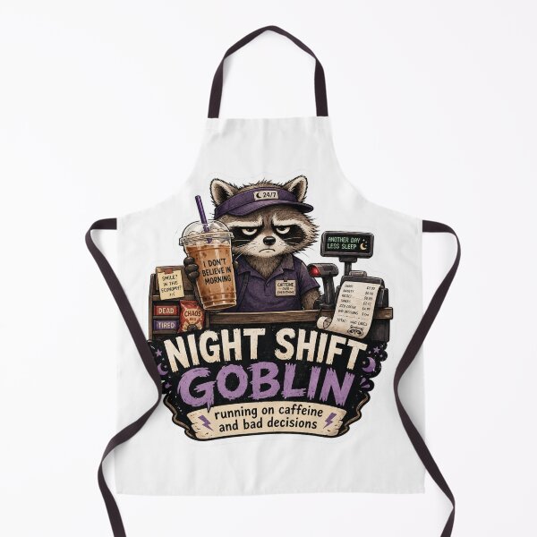 Item preview, Night Shift Goblin Raccoon – Funny Caffeine Coffee Meme designed and sold by ymzartnft44.
