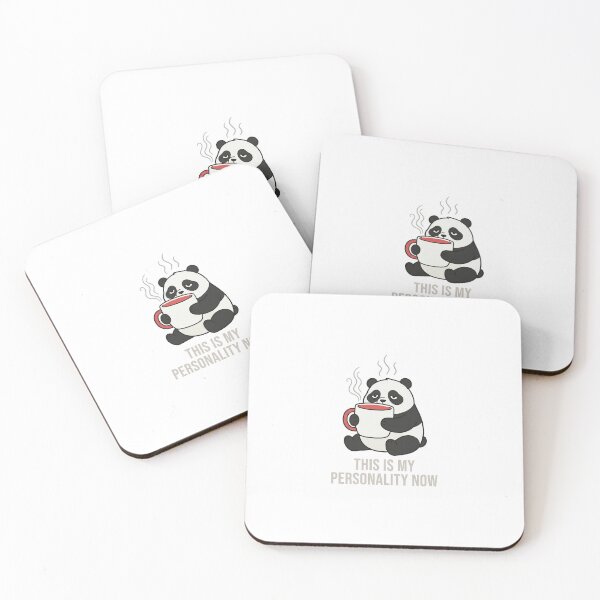 Artikelvorschau, Panda + Kaffee-Aufkleber entworfen und verkauft von azv-stickers.