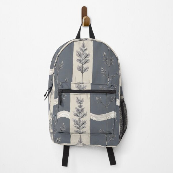 Item preview, Minimalist Blue Striped Pattern with Botanical Line Details designed and sold by semenol.