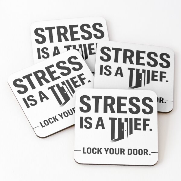 Item preview, Stress Is a Thief Lock Your Door | Minimalist Mental Health Quote designed and sold by Oraibi.