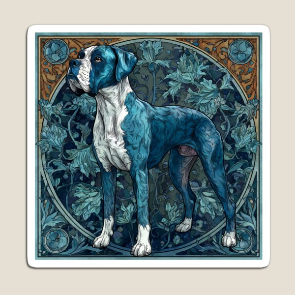 Item preview, Art nouveau Boxer puppy dog designed and sold by MendaciousMina.