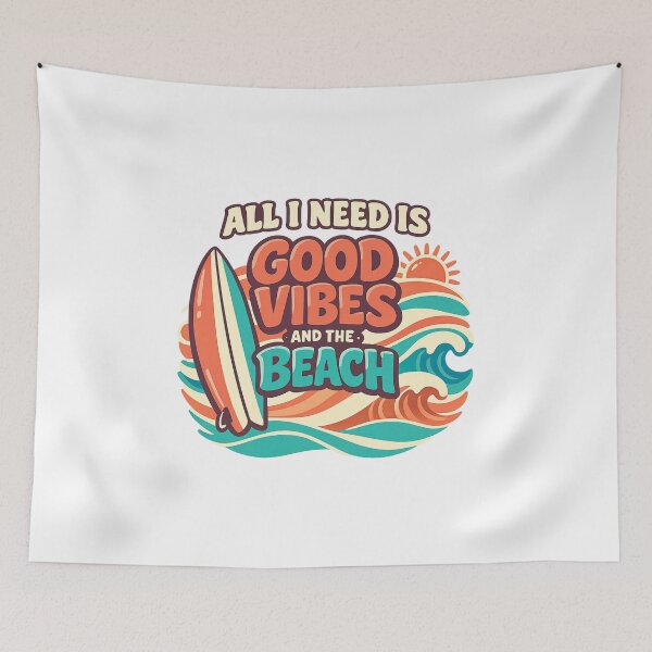 Item preview, All I Need Is Good Vibes And The Beach designed and sold by LuveraxArt.