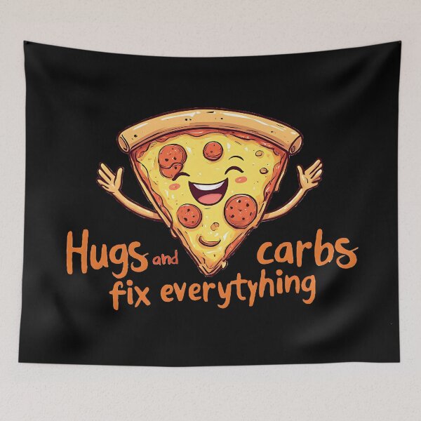 Item preview, Happy Pizza Slice Hugs and Carbs designed and sold by UrbanPrts.