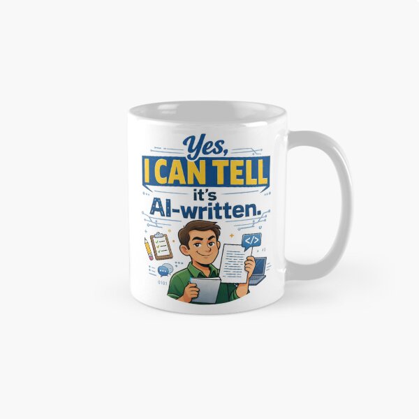 Item preview, I Can Tell It’s AI Written Funny Teacher designed and sold by CoolTShirtDesign.