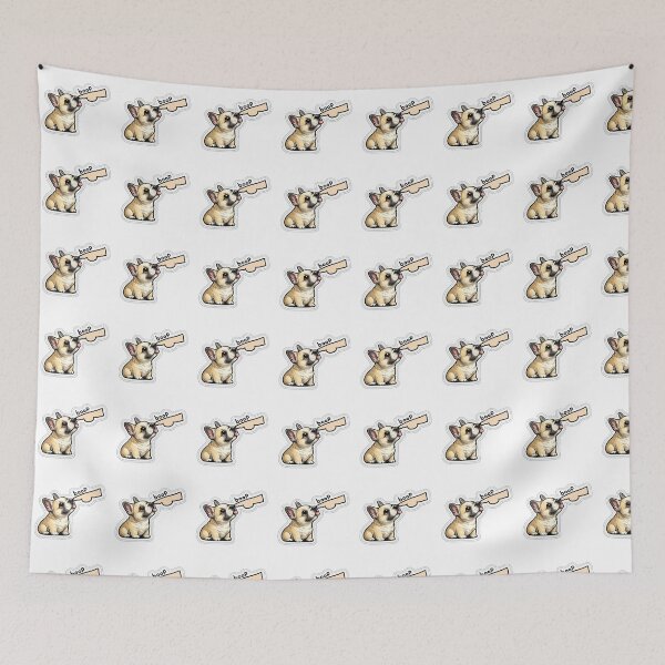 Item preview, Boop - FRENCH BULLDOG  getting a tap on the nose -STICKER designed and sold by CROFTARTS.