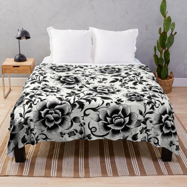 Item preview, Black White Rose Floral Pattern Art designed and sold by Apex Designs.