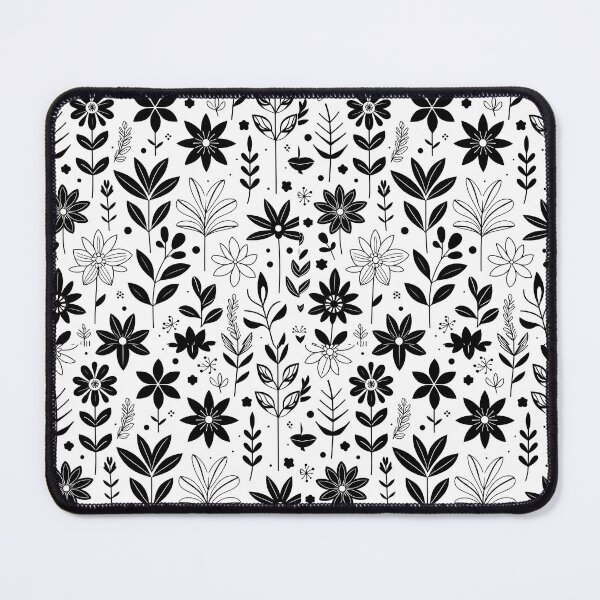 Item preview, Minimal Black White Folk Floral Pattern designed and sold by Apex Designs.