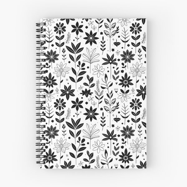 Item preview, Minimal Black White Folk Floral Pattern designed and sold by Apex Designs.