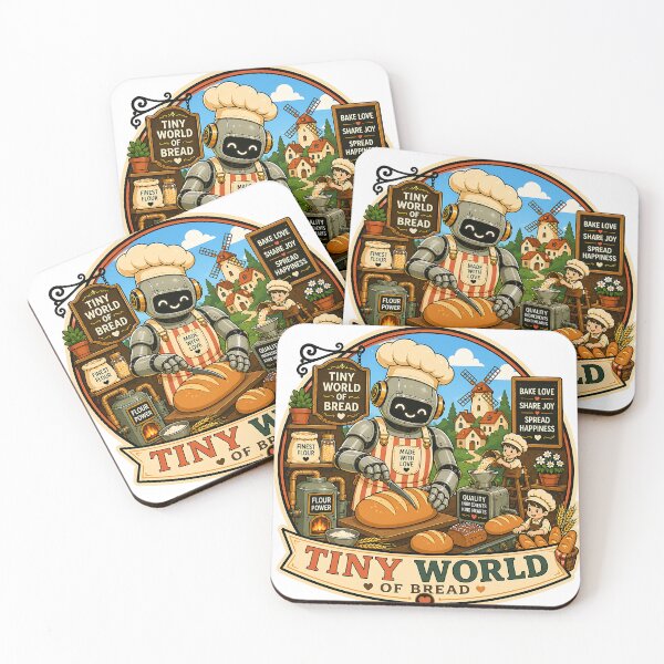 Item preview, Cute Robot Bread Baker Tiny World of Bread Retro Bakery Mascot Design designed and sold by Digital Culture Studio.