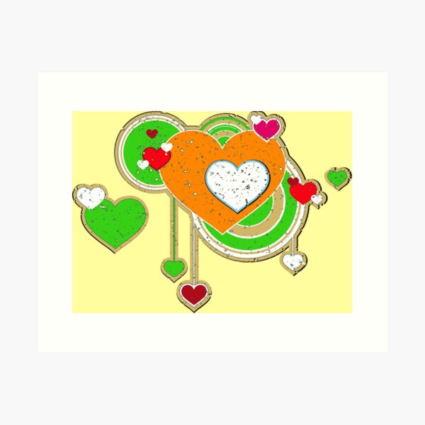 Item preview, Hearts love valentines grunge circles designed and sold by Helen-Storm.