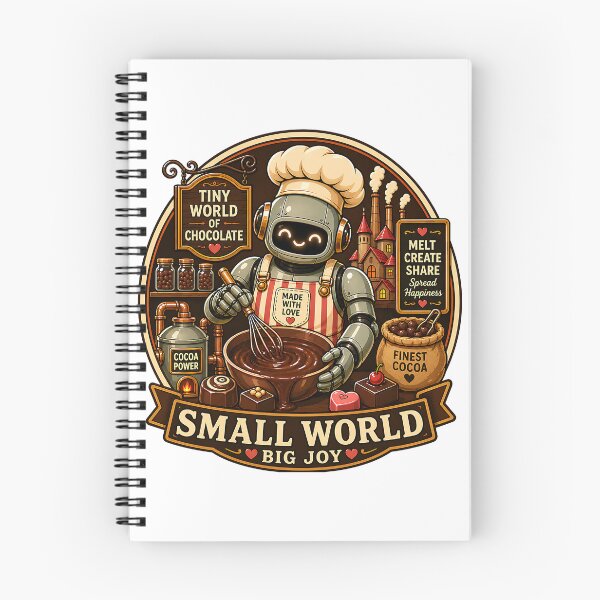 Item preview, Cute Robot Chocolate Maker Small World Big Joy Retro Candy Bakery Design designed and sold by Digital Culture Studio.