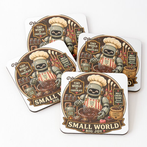 Item preview, Cute Robot Chocolate Maker Small World Big Joy Retro Candy Bakery Design designed and sold by Digital Culture Studio.