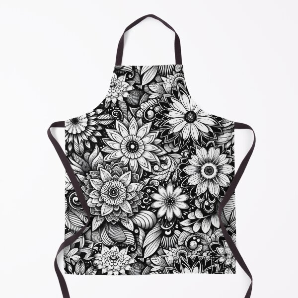 Item preview, Black White Floral Mandala Pattern Art designed and sold by Apex Designs.