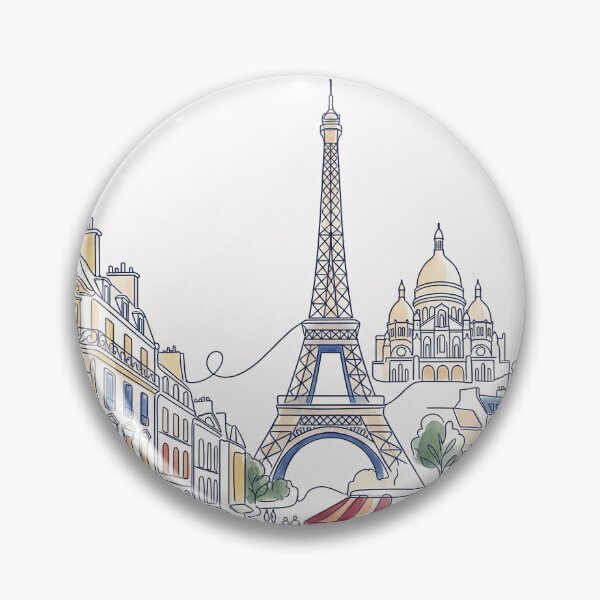 Item preview, Minimal Line Art Paris Cityscape Eiffel Tower Scene designed and sold by PixorStudio.