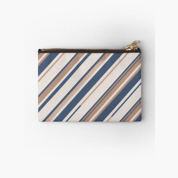 Item preview, Modern Navy Blue and Tan Diagonal Stripe Geometric Pattern designed and sold by A1DesignMinimal.