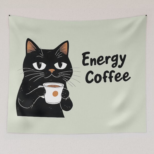 Item preview, Black Cat Coffee Energy designed and sold by UrbanPrts.
