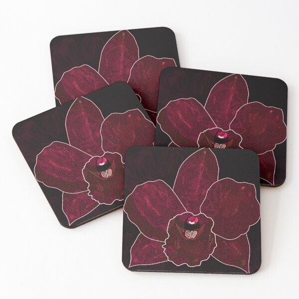 Item preview,  Dark Crimson Orchid – Moody Botanical Digital Art designed and sold by BatNature.