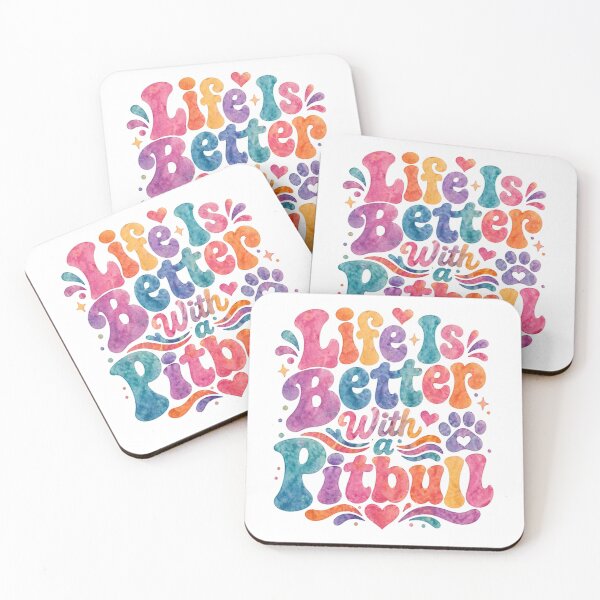 Item preview, Life Is Better With A Pitbull - Retro Groovy Watercolor Design designed and sold by My Pitbull Place.