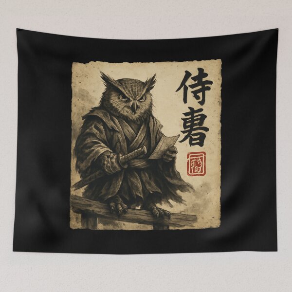 Item preview, Samurai Owl Scroll Warrior designed and sold by SiarheiYur.