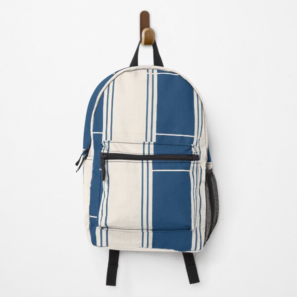 Item preview, Navy Blue and Cream Nautical Vertical Stripe Geometric Pattern designed and sold by A1DesignMinimal.