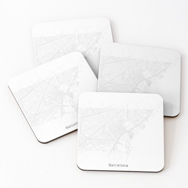 Item preview, Minimalist Barcelona Street Grid Map designed and sold by design2xstudio.
