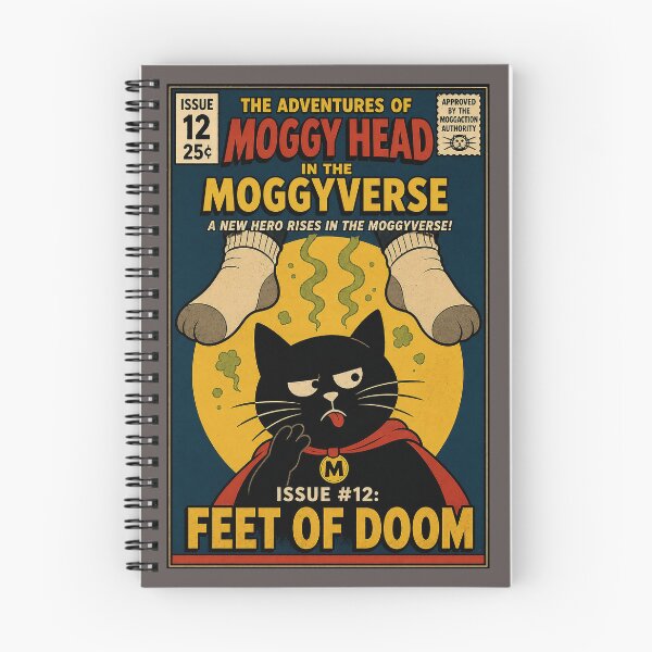 Item preview, Funny Cat T-Shirt - Feet of Doom/Cat Comic Design/Relatable Cat Owner Humour/Moggy Head Issue #12/Cat Lover Gift  designed and sold by Halejo68.