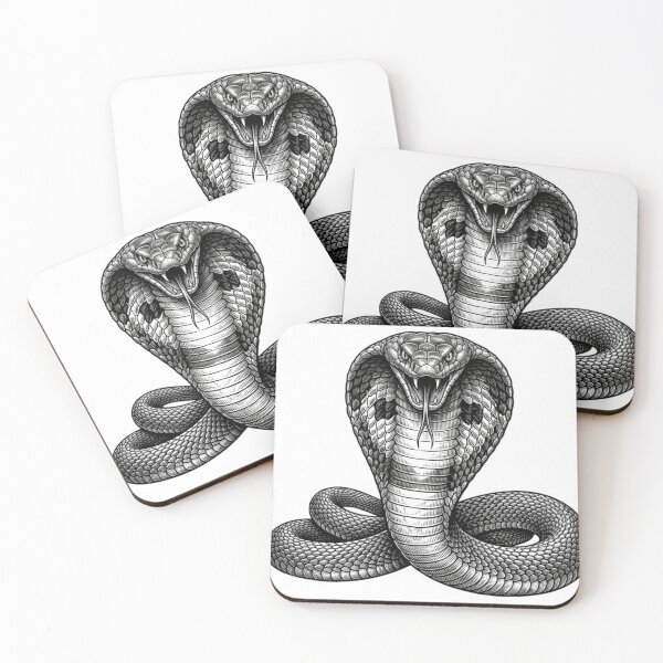 Item preview, Realistic bold line king cobra designed and sold by Minimalisticaly.