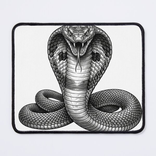 Item preview, Realistic bold line king cobra designed and sold by Minimalisticaly.