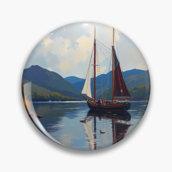 Item preview, A sailing ship on  Esthwaite Water. designed and sold by oldMastersofart.
