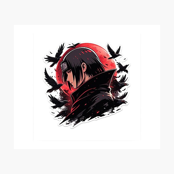 Item preview, Dark Shinobi with Crows – Red Moon Anime Aesthetic designed and sold by ustylelab.