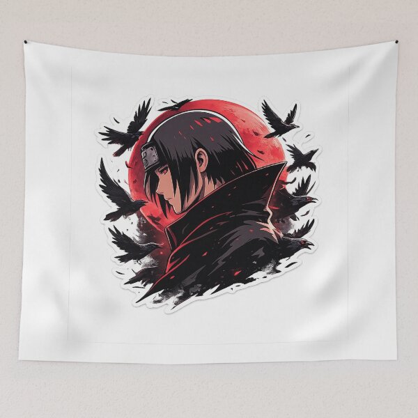 Item preview, Dark Shinobi with Crows – Red Moon Anime Aesthetic designed and sold by ustylelab.