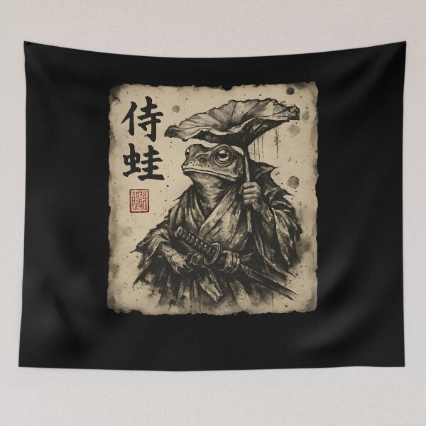 Item preview, Frog Ronin Under Lotus Leaf designed and sold by SiarheiYur.