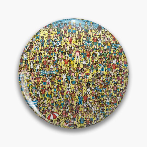 Item preview, Where Is Wally Style Pattern | Hidden Character Beach Scene | Busy Crowd Illustration designed and sold by Dolores Mood.
