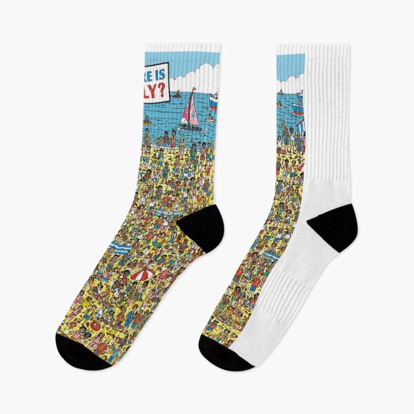 Item preview, Where Is Wally Style Pattern | Hidden Character Beach Scene | Busy Crowd Illustration designed and sold by Dolores Mood.