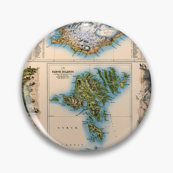 Item preview, Danish Islands in the North Atlantic Ocean (1864) – Iceland & Faroe Islands Antique Atlas Map designed and sold by Framd Posters.