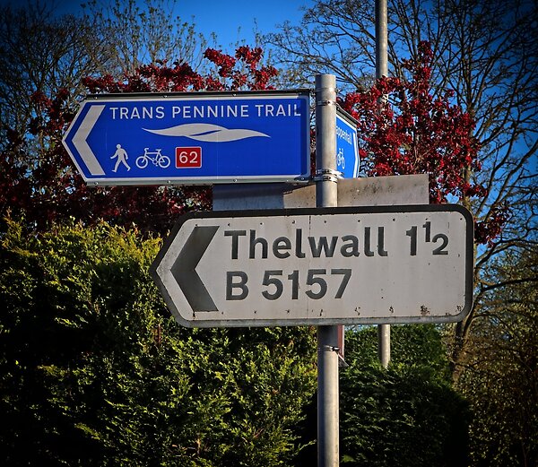 Thelwall and Trans Pennine Trail sign
