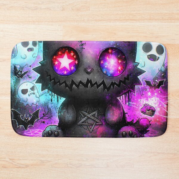Item preview, Cursed Galaxy Cat Witchy Black Cat with Glowing Star Eyes Pentagram Gothic Horror designed and sold by DonaldWaltersxx.