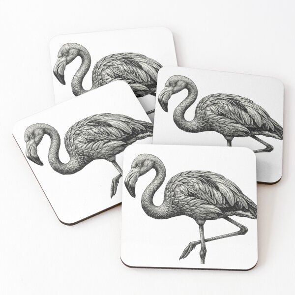 Item preview, Realistic bold line flamingo designed and sold by Minimalisticaly.